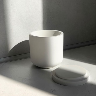 Beyaz Yuvarlak Minimal Kapaklı Dekor Kutu