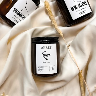 Akrep Burcu Otantik Kokulu %100 Soya Mumu Amber Kavanoz Mum