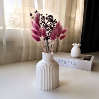 Dekoratif Şerit Desenli Minimal Vazo