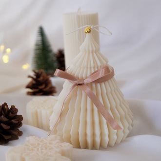 Yılbaşı Çam Ağacı Dekoratif Kokulu Soya Mum Büyük