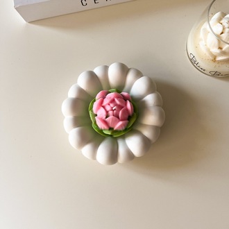 Lotus Çiçek Mum & Tabak Seti