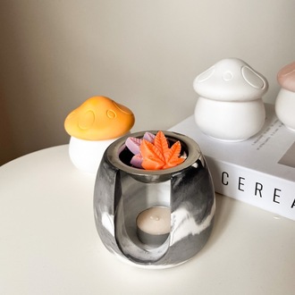 Oval Aromaterapi Buhurdanlığı – Eritmelik & Tealight Mum Seti Dahil