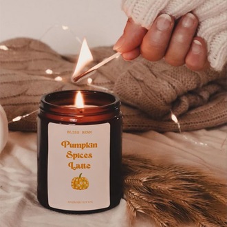 Amber Kavanozda %100 Soya Mumu Pumpkin Spice Latte