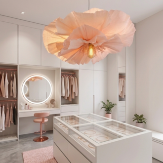 "Pink Bloom" - El Yapımı Özel Tasarım Çiçek Avize