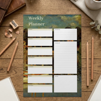A4 The Argenteuil Bridge Weekly Planner – Printable PDF & PNG
