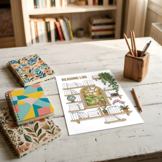 Cozy Bookshelf Reading Log - Aesthetic Digital & Printable Tracker
