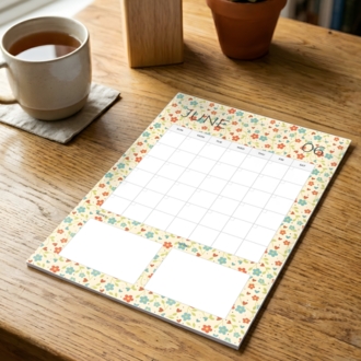 Undated Floral Monthly Planner - Printable PDF & PNG (A4)