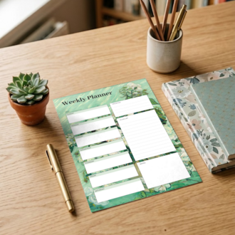 A4 Roses Weekly Planner – Printable PDF & PNG