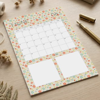 2026 Floral Monthly Planner - Printable PDF & PNG (A4)