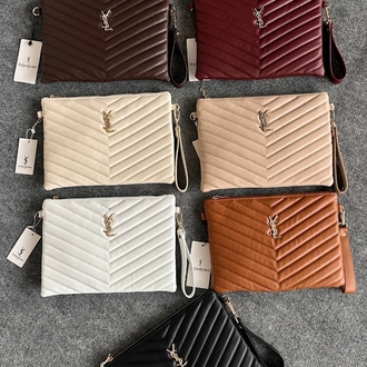 YSL Clutch taş rengi