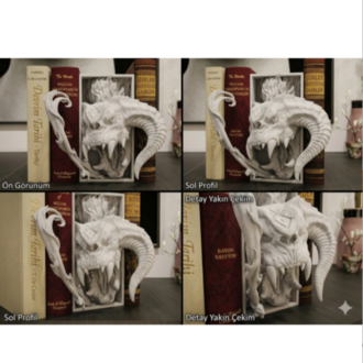 Balrog 3D Kitap Köşesi - Moria Temalı Book Nook ve Raf Dekoru - LOTR Koleksiyonu