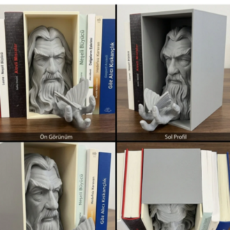 Gandalf 3D Kitap Köşesi - Book Nook Kitap Ayracı ve Raf Dekoru - LOTR Serisi