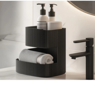 Modern Çizgili İki Katlı Banyo Organizeri