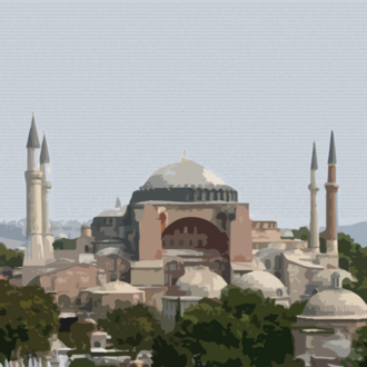 Ayasofya Soyut Cam Tablo