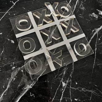 Şeffaf Pleksi XOX (Tic Tac Toe) Strateji Oyunu – Modern & Dekoratif Masa Oyunu