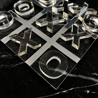 Şeffaf Pleksi XOX (Tic Tac Toe) Strateji Oyunu – Modern & Dekoratif Masa Oyunu