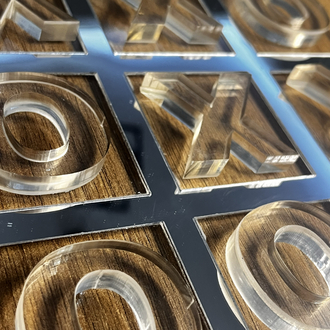 Şeffaf Pleksi XOX (Tic Tac Toe) Strateji Oyunu – Modern & Dekoratif Masa Oyunu