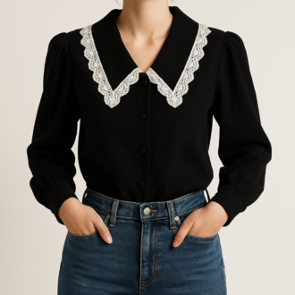 Lace Collar Bluz