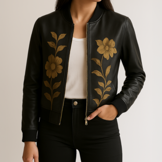 Golden Flora Deri Ceket