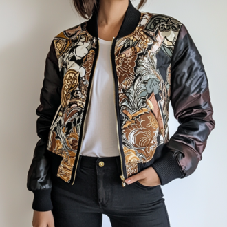 Velvet Clash Patchwork Ceket