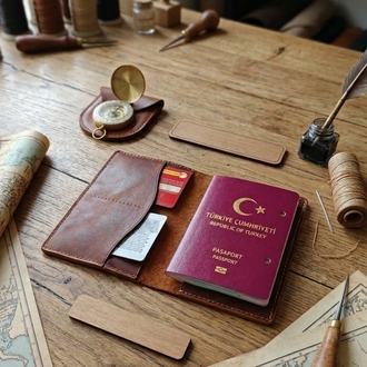 Deri Pasaport Kılıfı