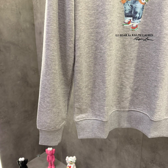 RL Premium Crew Yaka Ayıcık Gri Sweatshirt