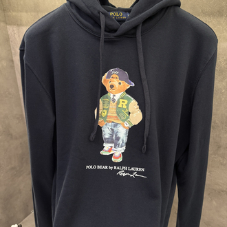 RL Premium Kapşonlu Lacivert Ayıcık Sweatshirt