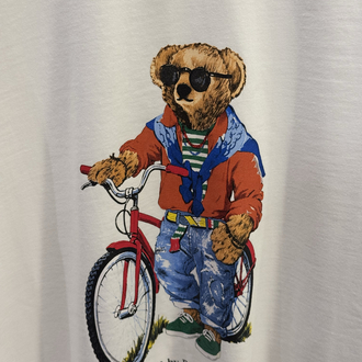 RL Premium Bicycle Ayıcık Beyaz Tişört