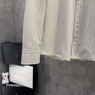 RL Ss’26 Premium Old Money Krem Çizgili Gömlek