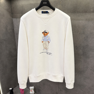 RL Premium Crew Yaka Beyaz Ayıcık Sweat