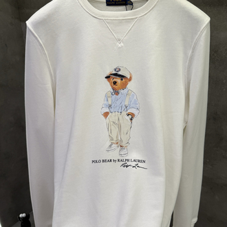 RL Premium Crew Yaka Beyaz Ayıcık Sweat