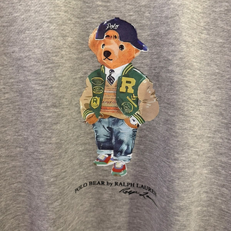 RL Premium Crew Yaka Ayıcık Gri Sweatshirt