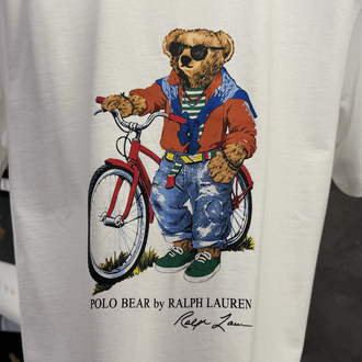 RL Premium Bicycle Ayıcık Beyaz Tişört
