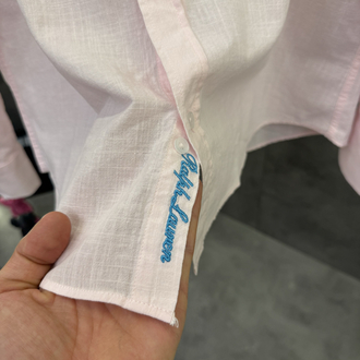 RL Premium Toz Pembe Keten Gömlek