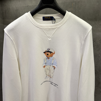RL Premium Crew Yaka Beyaz Ayıcık Sweat
