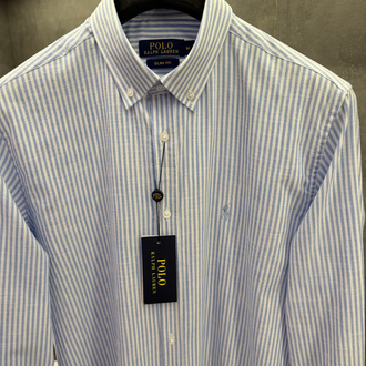 RL 2026 Premium Slim fit Cotton Linen Gömlek Mavi
