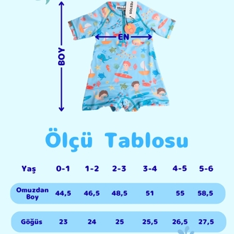 SOLEDA UV Korumalı UPF 50+ Bebek Çocuk Mayosu Journey Under The Sea