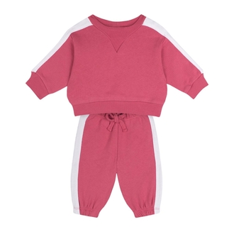 antebies Kontrast Pembe Sweatshirt Pantolon Set