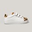 Merli&Rose Trio Büyük Çocuk Sneaker | Leopar-Beyaz-Beyaz