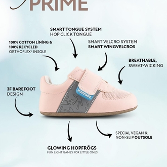 Hopfrög Smart Walker First Prime Havalı Pembe Barefoot İlk Adım Bebek Ayakkabı