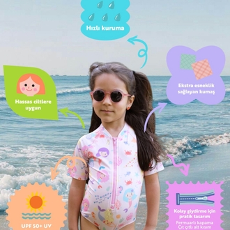 SOLEDA UV Korumalı UPF 50+ Bebek Çocuk Mayosu Mermaid Magic