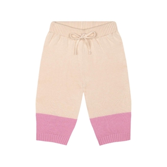 antebies Pembe Kontrastlı Krem Triko Set