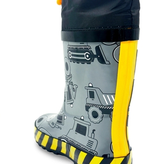Denokids İnşaat Araçları Erkek Çocuk Gri Yağmur Botu