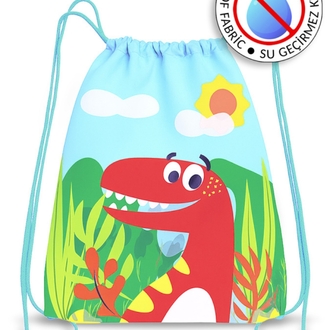 Denokids Dinazor Su Geçirmez Erkek Çocuk İpli Sırt - Plaj Çantası

