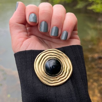 Onyx Spiral Kol Düğmesi & Broş