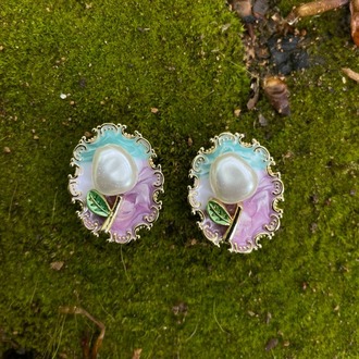 Pastel Bloom Kol Düğmesi & Broş