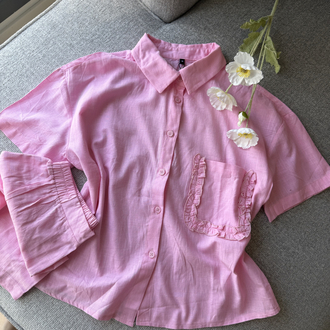 PEMBE FIRFIR CEP DETAYLI ŞORTLU TAKIM