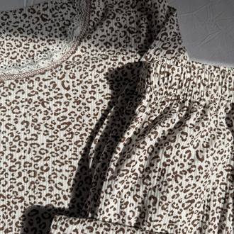 Leoparlı Dantel Sexy Takım