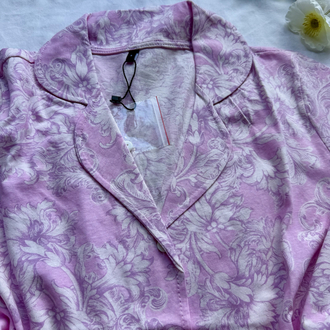 TOZ PEMBE ZARİF DESENLİ ŞORTLU TAKIM
