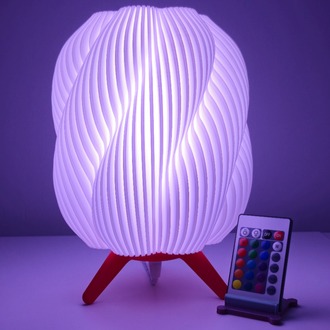Kırmızı Ayaklı Üst Beyaz Dekoratif 220V LED Lamba – 3D Baskı El Yapımı